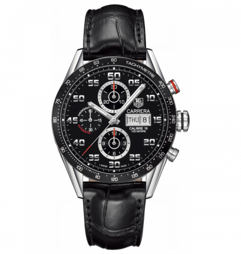 TAG Heuer Carrera Calibre 16 Day Date 43 Stainless Steel / Black / Alligator CV2A1R.FC6235