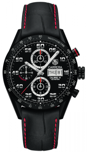 TAG Heuer Carrera Calibre 16 Day-Date 43 Titanium PVD / Black / Alligator CV2A81.FC6237 TAG Heuer Carrera Calibre 16 Day-Date 43 Titanium PVD / Black / Alligator CV2A81.FC6237