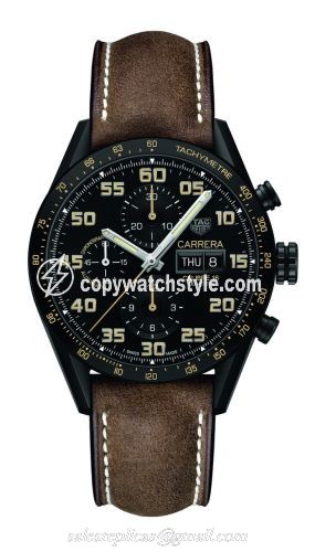 TAG Heuer Carrera Calibre 16 Day Date 43 Titanium PVD / Black / Calf CV2A84.FC6394 TAG Heuer Carrera Calibre 16 Day Date 43 Titanium PVD / Black / Calf CV2A84.FC6394