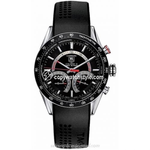 TAG Heuer Carrera Calibre S Laptimer 43 Stainless Steel / Black / Rubber CV7A10.FT6012 TAG Heuer Carrera Calibre S Laptimer 43 Stainless Steel / Black / Rubber CV7A10.FT6012