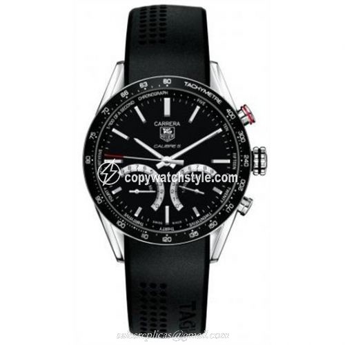TAG Heuer Carrera Calibre S 43 Stainless Steel / Black / Rubber CV7A12.FT6012 TAG Heuer Carrera Calibre S 43 Stainless Steel / Black / Rubber CV7A12.FT6012