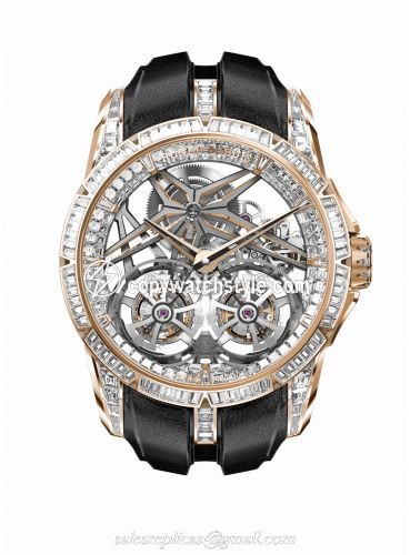 Roger Dubuis Excalibur Double Flying Tourbillon Rose Gold / Grey / Diamond DBEX0822 Roger Dubuis Excalibur Double Flying Tourbillon Rose Gold / Grey / Diamond DBEX0822