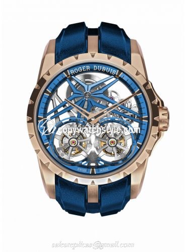 Roger Dubuis Excalibur Double Flying Tourbillon Rose Gold / Blue DBEX0945 Roger Dubuis Excalibur Double Flying Tourbillon Rose Gold / Blue DBEX0945