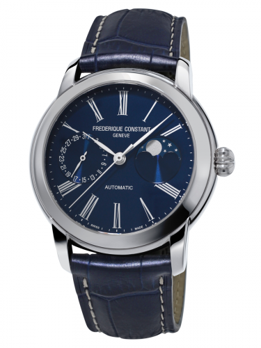 Frederique Constant Classic Moonphase Manufacture Stainless Steel / Blue FC-712MN4H6 Frederique Constant Classic Moonphase Manufacture Stainless Steel / Blue FC-712MN4H6