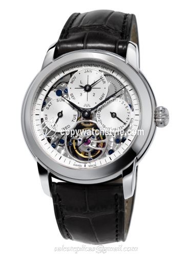 Frederique Constant Classic Tourbillon Perpetual Calendar Manufacture / Silver / Skeleton FC-975S4H6 Frederique Constant Classic Tourbillon Perpetual Calendar Manufacture / Silver / Skeleton FC-975S4H6