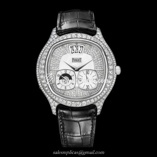 Piaget Emperador Coussin Dual Time Zone White Gold Diamond G0A32018