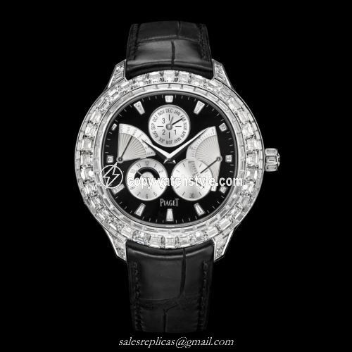 Piaget Emperador Coussin Perpetual Calendar White Gold Diamond Black G0A37020
