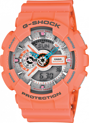 Casio GA-110-DN-4A Dusty Neon Peach GA-110DN-4A Casio GA-110-DN-4A Dusty Neon Peach GA-110DN-4A