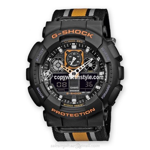 Casio GA-100MC-1A4 Orange NATO GA-100MC-1A4 Casio GA-100MC-1A4 Orange NATO GA-100MC-1A4