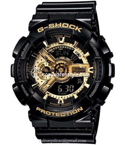 Casio GA-110GB-1A Black Gold Negative GA-110GB-1A