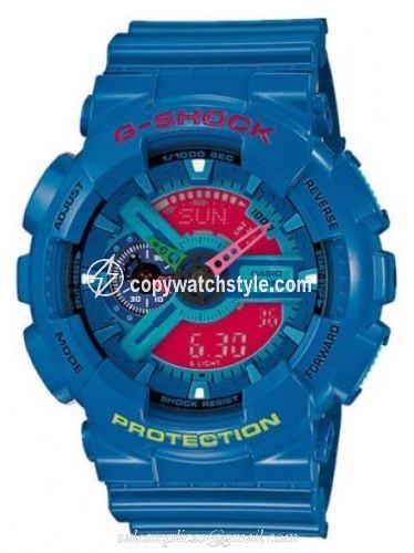 Casio GA-110HC-2A Blue Negative GA-110HC-2A Casio GA-110HC-2A Blue Negative GA-110HC-2A