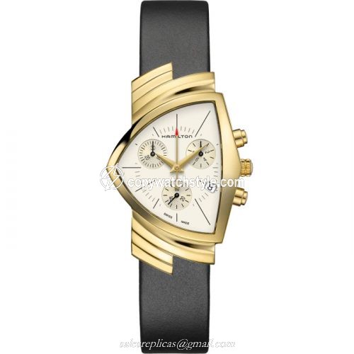 Hamilton Ventura Chrono Quartz 32.3 PVD Yellow / Silver H24422751