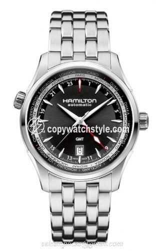 Hamilton Jazzmaster GMT 42mm Black Dial Bracelet H32695131 Hamilton Jazzmaster GMT 42mm Black Dial Bracelet H32695131