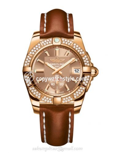 Breitling Galactic 36 Automatic Rose Gold / Diamond / Copperhead Bronze / Calf H3733053.Q584.412X Breitling Galactic 36 Automatic Rose Gold / Diamond / Copperhead Bronze / Calf H3733053.Q584.412X