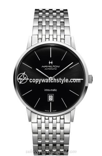 Hamilton Intra-Matic 42 Stainless Steel / Black / Bracelet H38755131 Hamilton Intra-Matic 42 Stainless Steel / Black / Bracelet H38755131
