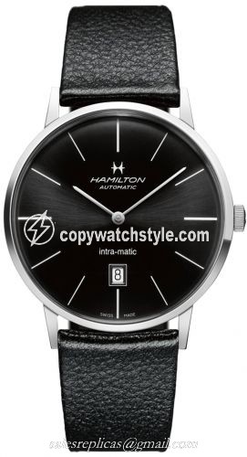 Hamilton Intra-Matic 42 Stainless Steel / Black / Strap H38755731 Hamilton Intra-Matic 42 Stainless Steel / Black / Strap H38755731
