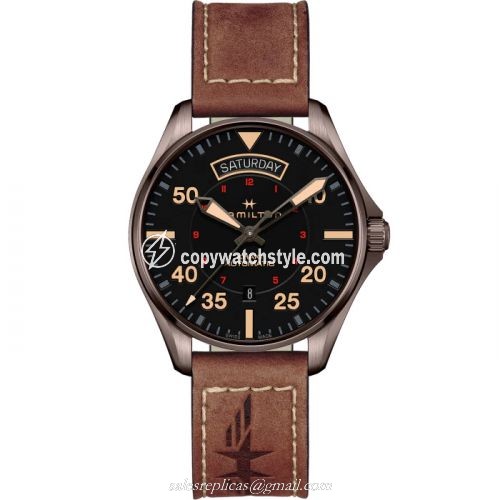 Hamilton Khaki Pilot Day Date PVD / Black H64605531 Hamilton Khaki Pilot Day Date PVD / Black H64605531