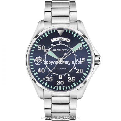 Hamilton Khaki Pilot Day Date Blue / Bracelet H64615145