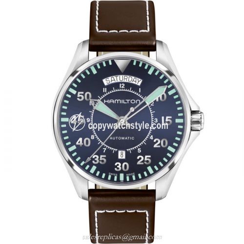 Hamilton Khaki Pilot Day Date Blue / Strap H64615545 Hamilton Khaki Pilot Day Date Blue / Strap H64615545