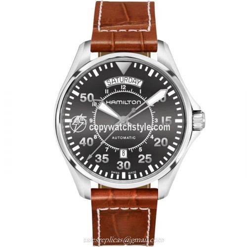 Hamilton Khaki Pilot Day Date Grey / Strap H64615585 Hamilton Khaki Pilot Day Date Grey / Strap H64615585
