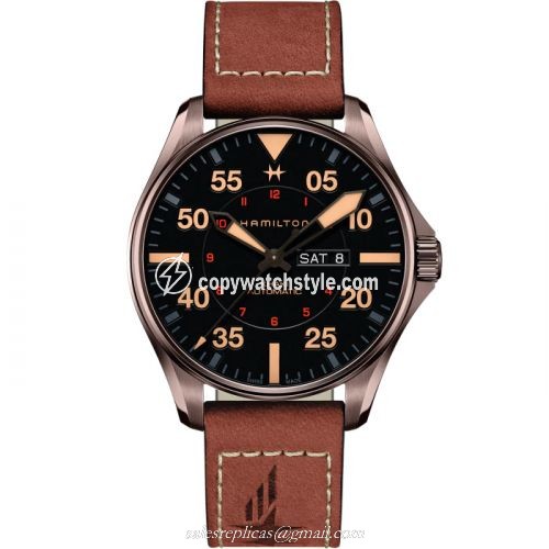 Hamilton Khaki Aviation Pilot Day-Date Auto 46 PVD / Black H64705531 Hamilton Khaki Aviation Pilot Day-Date Auto 46 PVD / Black H64705531