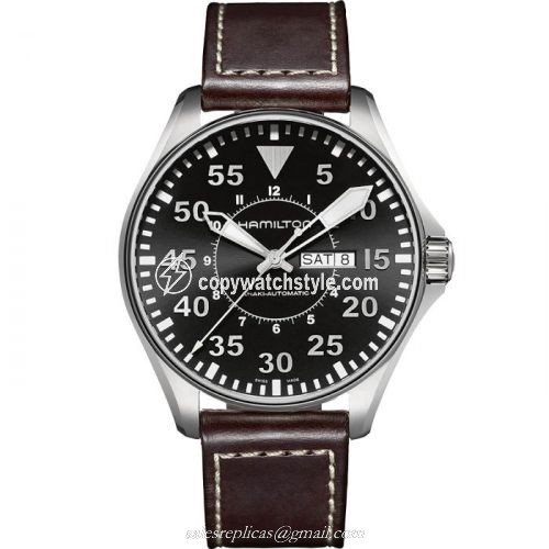 Hamilton Khaki Aviation Pilot Day Date Auto Black H64715535 Hamilton Khaki Aviation Pilot Day Date Auto Black H64715535