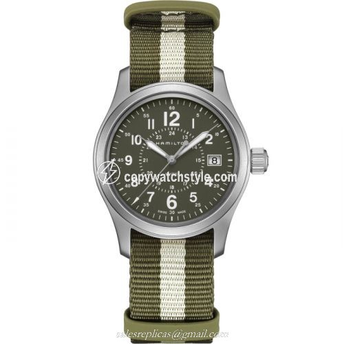 Hamilton Khaki Field Quartz 38 Stainless Steel / Green / NATO H68201063 Hamilton Khaki Field Quartz 38 Stainless Steel / Green / NATO H68201063