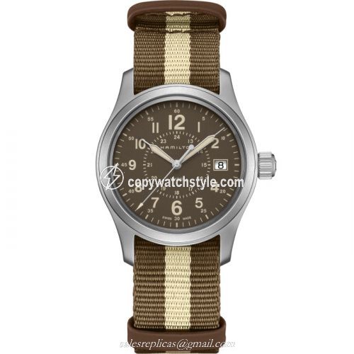 Hamilton Khaki Field Quartz 38 Stainless Steel / Brown / NATO H68201093 Hamilton Khaki Field Quartz 38 Stainless Steel / Brown / NATO H68201093