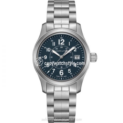 Hamilton Khaki Field Quartz 38 Stainless Steel / Blue / Bracelet H68201143 Hamilton Khaki Field Quartz 38 Stainless Steel / Blue / Bracelet H68201143