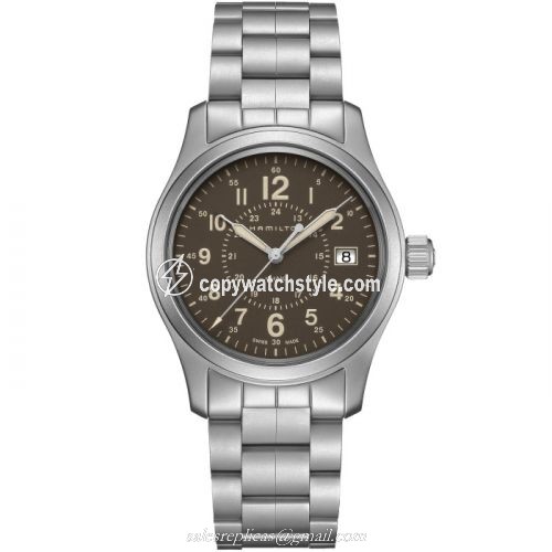 Hamilton Khaki Field Quartz 38 Stainless Steel / Brown / Bracelet H68201193 Hamilton Khaki Field Quartz 38 Stainless Steel / Brown / Bracelet H68201193