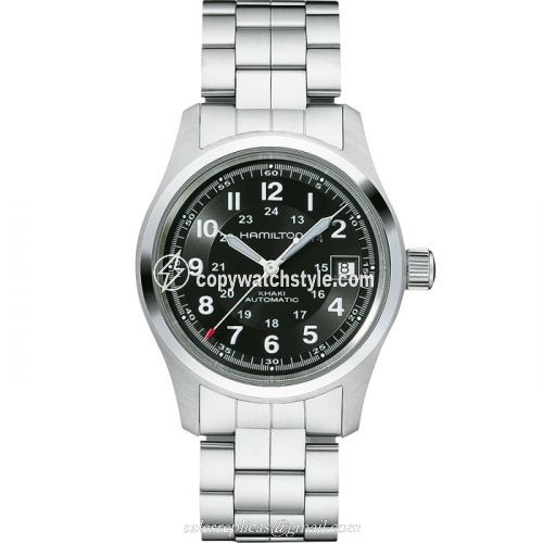 Hamilton Khaki Field Automatic 38 Stainless Steel / Black / Bracelet H70455133 Hamilton Khaki Field Automatic 38 Stainless Steel / Black / Bracelet H70455133