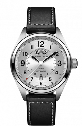 Hamilton Khaki Field Day Date Auto Silver / Leather H70505753 Hamilton Khaki Field Day Date Auto Silver / Leather H70505753