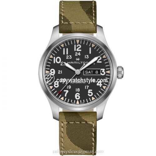 Hamilton Khaki Field Day Date Auto Stainless Steel / Black H70535031 Hamilton Khaki Field Day Date Auto Stainless Steel / Black H70535031