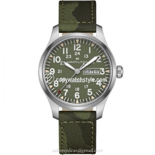 Hamilton Khaki Field Day Date Auto Stainless Steel / Green H70535061 Hamilton Khaki Field Day Date Auto Stainless Steel / Green H70535061