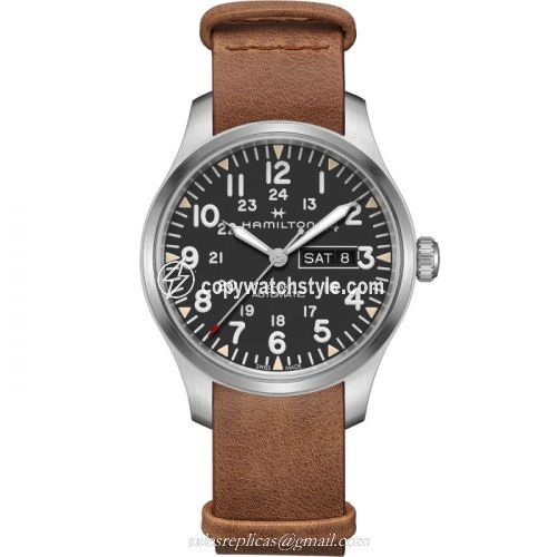 Hamilton Khaki Field Day Date Auto Stainless Steel / Black H70535531 Hamilton Khaki Field Day Date Auto Stainless Steel / Black H70535531
