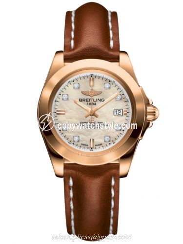 Breitling Galactic 32 Sleek Edition Rose Gold / Pearl Diamond / Calf H7133012.A803.406X Breitling Galactic 32 Sleek Edition Rose Gold / Pearl Diamond / Calf H7133012.A803.406X