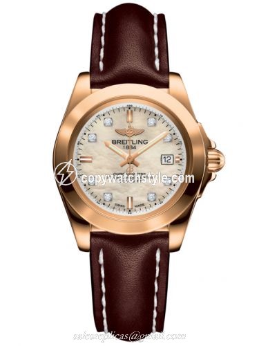 Breitling Galactic 32 Sleek Edition Rose Gold / Pearl Diamond / Calf H7133012.A803.410X Breitling Galactic 32 Sleek Edition Rose Gold / Pearl Diamond / Calf H7133012.A803.410X