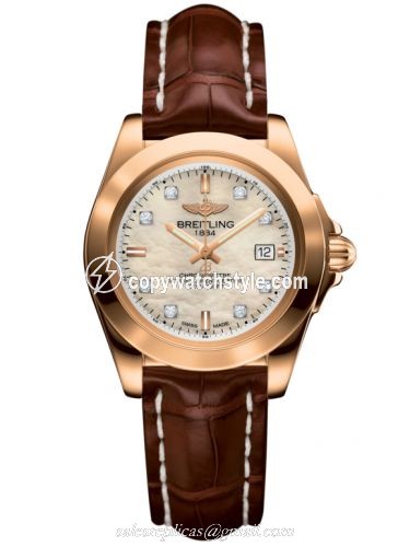 Breitling Galactic 32 Sleek Edition Rose Gold / Pearl Diamond / Croco H7133012.A803.778P Breitling Galactic 32 Sleek Edition Rose Gold / Pearl Diamond / Croco H7133012.A803.778P