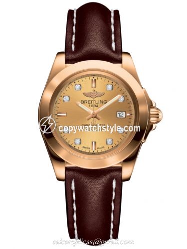 Breitling Galactic 32 Sleek Edition Rose Gold / Golden Sun Diamond / Calf H7133012.H550.410X Breitling Galactic 32 Sleek Edition Rose Gold / Golden Sun Diamond / Calf H7133012.H550.410X