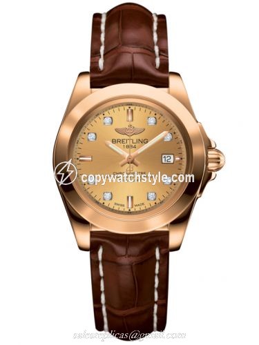 Breitling Galactic 32 Sleek Edition Rose Gold / Golden Sun Diamond / Croco H7133012.H550.778P Breitling Galactic 32 Sleek Edition Rose Gold / Golden Sun Diamond / Croco H7133012.H550.778P