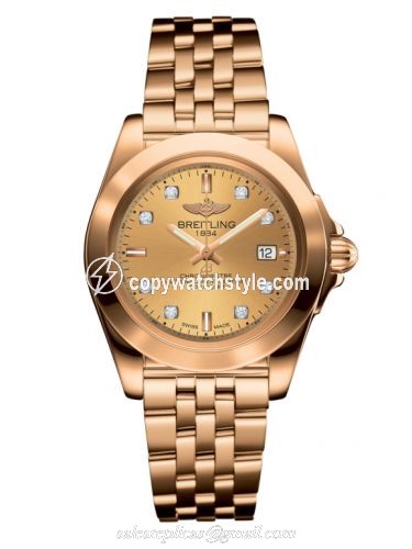 Breitling Galactic 32 Sleek Edition Rose Gold / Golden Sun Diamond / Bracelet H7133012.H550.792H Breitling Galactic 32 Sleek Edition Rose Gold / Golden Sun Diamond / Bracelet H7133012.H550.792H