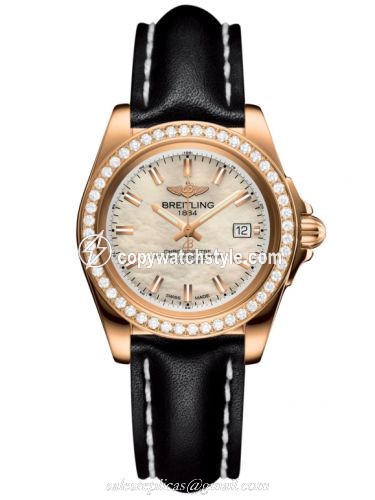 Breitling Galactic 32 Sleek Edition Rose Gold / Diamond / Pearl / Calf H7133053.A802.408X