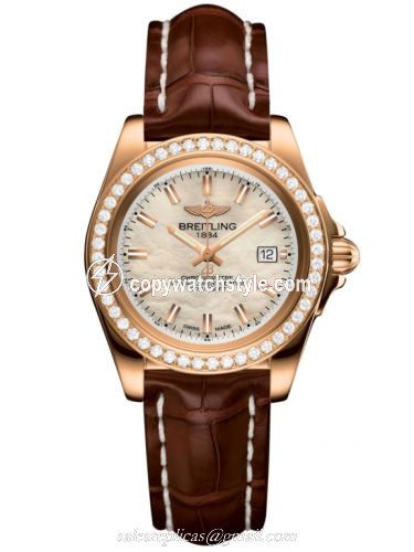 Breitling Galactic 32 Sleek Edition Rose Gold / Diamond / Pearl / Croco H7133053.A802.778P Breitling Galactic 32 Sleek Edition Rose Gold / Diamond / Pearl / Croco H7133053.A802.778P