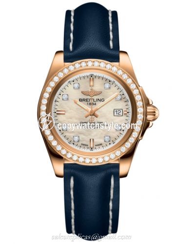 Breitling Galactic 32 Sleek Edition Rose Gold / Diamond / Pearl Diamond / Calf H7133053.A803.116X Breitling Galactic 32 Sleek Edition Rose Gold / Diamond / Pearl Diamond / Calf H7133053.A803.116X