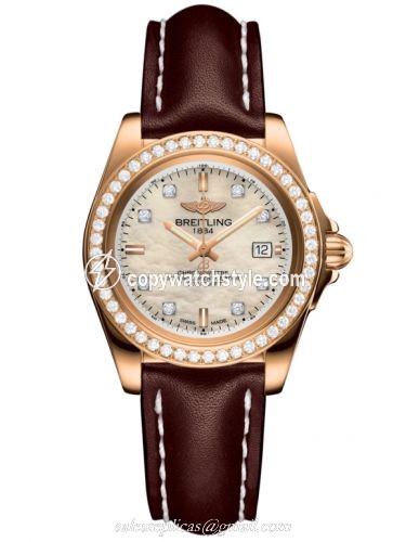 Breitling Galactic 32 Sleek Edition Rose Gold / Diamond / Pearl Diamond / Calf H7133053.A803.410X Breitling Galactic 32 Sleek Edition Rose Gold / Diamond / Pearl Diamond / Calf H7133053.A803.410X
