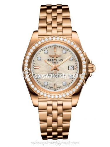 Breitling Galactic 32 Sleek Edition Rose Gold / Diamond / Pearl Diamond / Bracelet H7133053.A803.792H Breitling Galactic 32 Sleek Edition Rose Gold / Diamond / Pearl Diamond / Bracelet H7133053.A803.792H