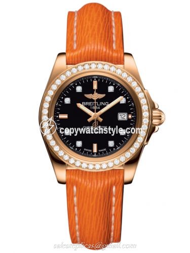 Breitling Galactic 32 Sleek Edition Rose Gold / Diamond / Trophy Black Diamond / Sahara H7133053.BF64.212X