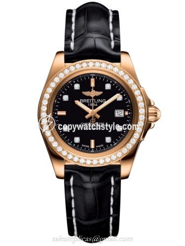 Breitling Galactic 32 Sleek Edition Rose Gold / Diamond / Trophy Black Diamond / Croco H7133053.BF64.777P Breitling Galactic 32 Sleek Edition Rose Gold / Diamond / Trophy Black Diamond / Croco H7133053.BF64.777P