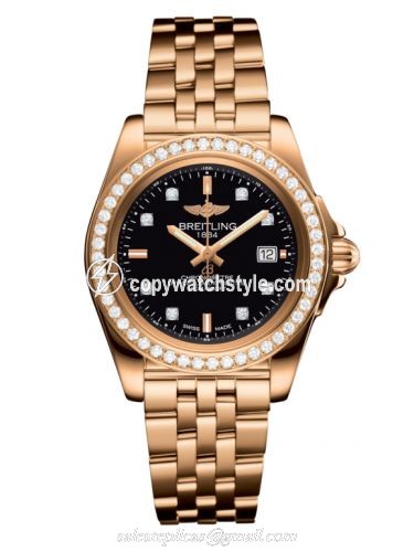 Breitling Galactic 32 Sleek Edition Rose Gold / Diamond / Trophy Black Diamond / Bracelet H7133053.BF64.792H Breitling Galactic 32 Sleek Edition Rose Gold / Diamond / Trophy Black Diamond / Bracelet H7133053.BF64.792H