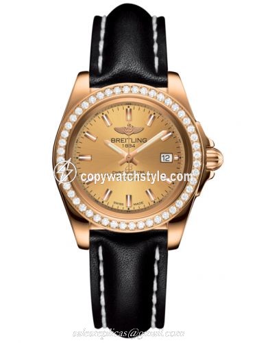 Breitling Galactic 32 Sleek Edition Rose Gold / Diamond / Golden Sun / Calf H7133053.H549.408X Breitling Galactic 32 Sleek Edition Rose Gold / Diamond / Golden Sun / Calf H7133053.H549.408X